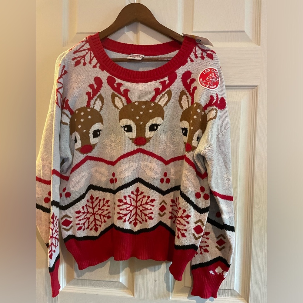 Women’s holiday sweater reindeer-XXL/NWT